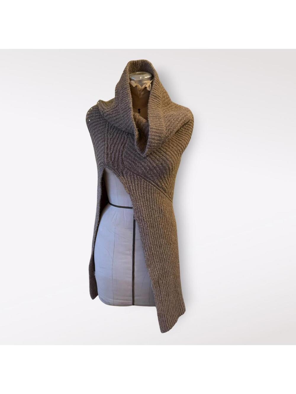 NICHOLAS Brown Knit Scarf Coverup